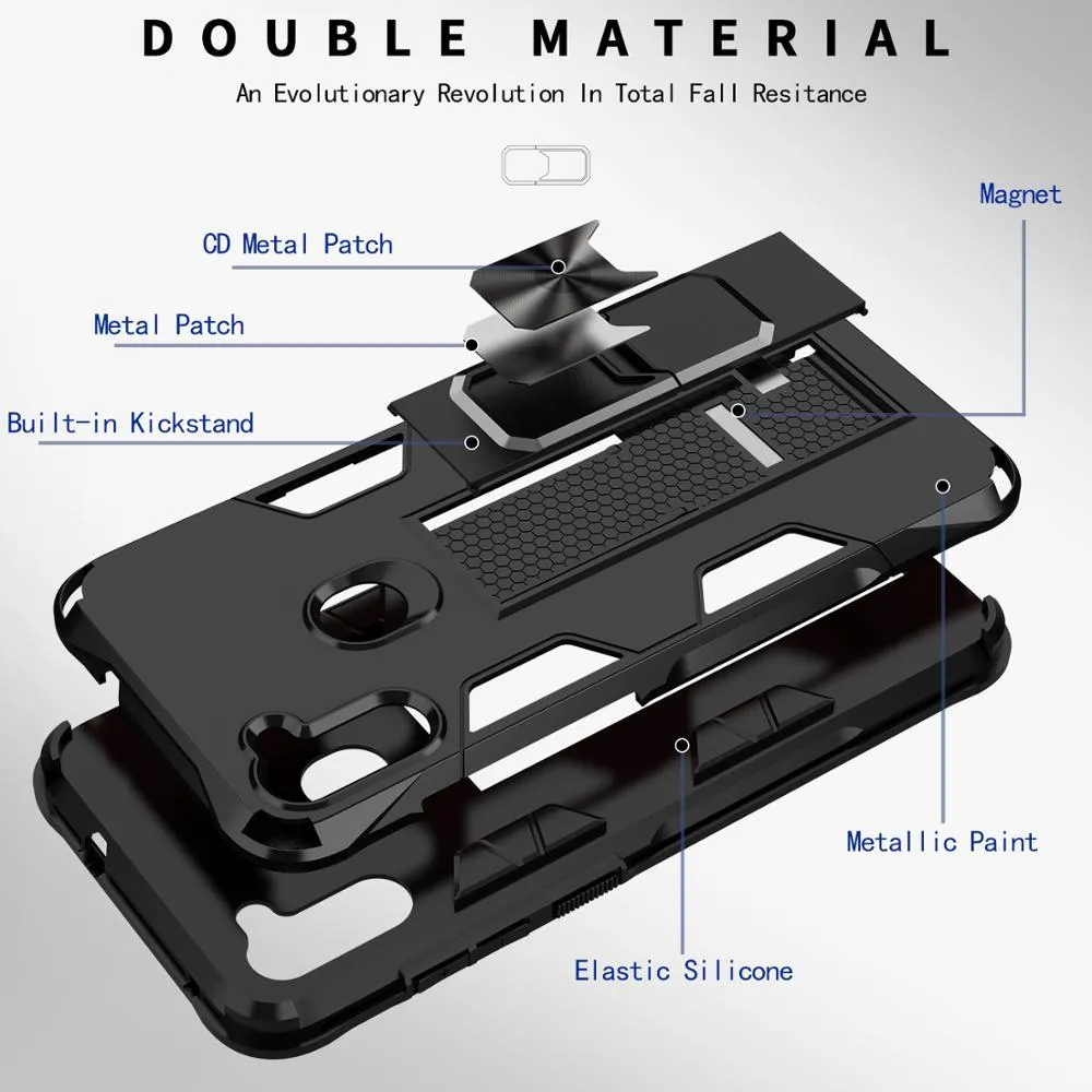 Hüllen für Samsung Galaxy A02 A21 A31 A41 A51 A71 5G A12 A13 A52 A72 Stoßfeste Hülle Auto Magnetring Eingebauter Kickstand Rückseite