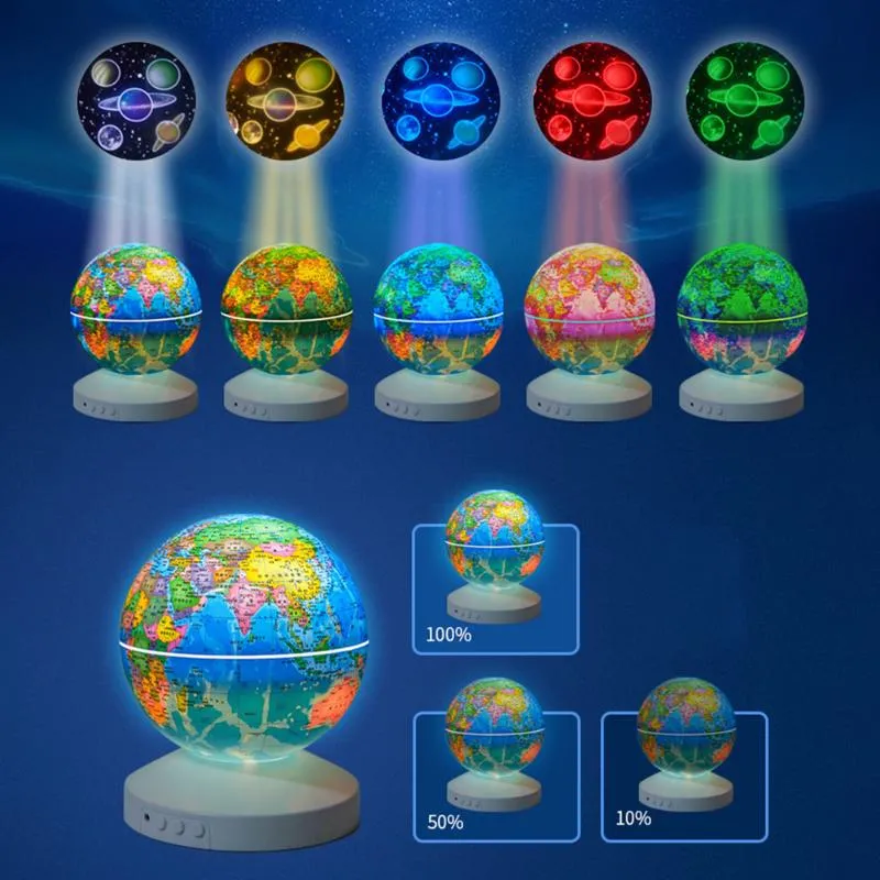 Night Lights Globe Projector Lamp Children Science Props Cool Starry Sky Projection Light Decoration For Bedroom Useful Gifts Kid330m