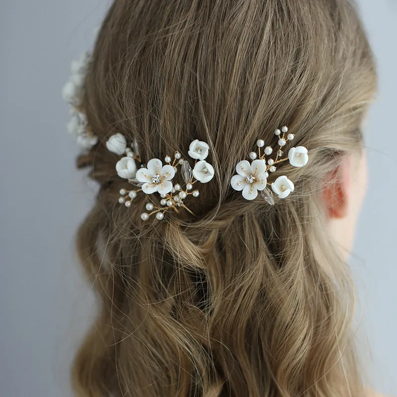 Accessori capelli da sposa Crystal Headdress Gioielli GIOIELLI FLOWER PINT PIN PINS Ornamenti da sposa Femminile Tiaras 220223