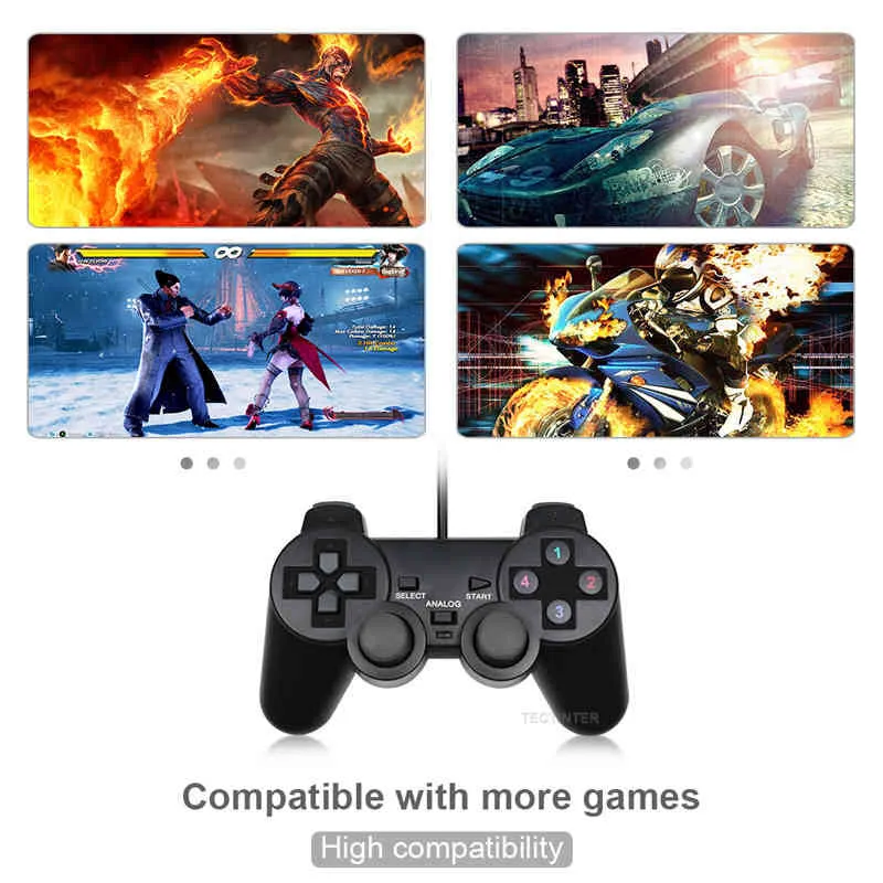 Wired USB Controller Joypad PC WinXP / Win7 / 8/10 Computer Laptop Black Gamepad Joystick