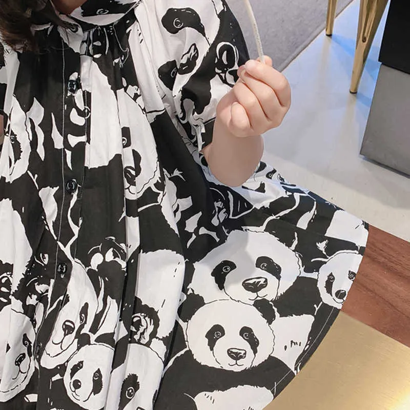 Summer Kid Clothes Girl Children Cartoon Animal Panda Print Dress For s 210528