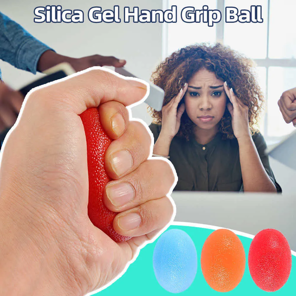 Gel de sílica Hand Grip Ball Ovo Homens Mulheres Ginásio Fitness Dedo Pesado Exercitador Força Recuperação Muscular Gripper Trainer Bola