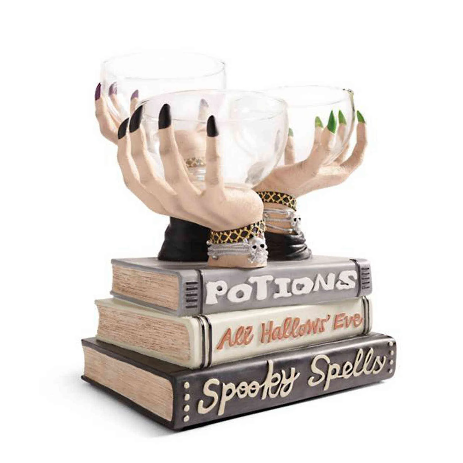 Witch Hands Snack Bowl Stand Resin Desktop Ornament Halloween Home Party Decoration 211101