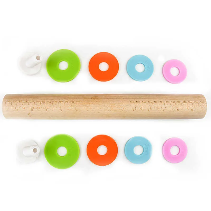 2 Size Kitchen Wooden Rolling Pin Kitchen Cooking Baking Tools Accessories Crafts Baking Fondant Cake Decoration Dough Roller 211008