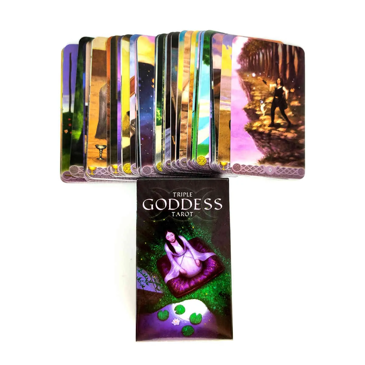 Cartes de Tarot Triple déesse et guide PDF, plate-forme de Divination, divertissement, jeux de société, vente en gros, 78 feuilles/boîte