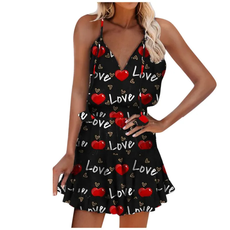 Été léopard robe femmes mode imprimé Spaghetti sangle col en V robe décontracté plage sans manches femme Mini robes Vestidos X0521