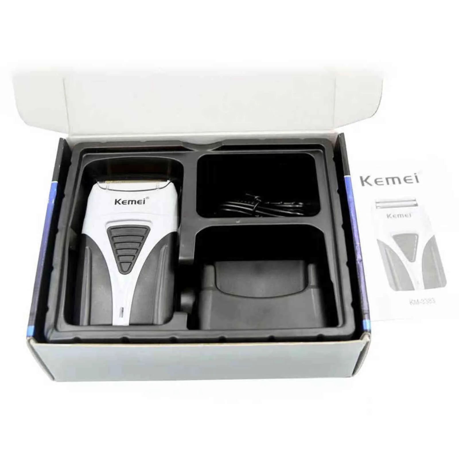 Kemei rasoir électrique rechargeable pour hommes raser en feuille de barbe Machine de finition puissante FADES RETOUR