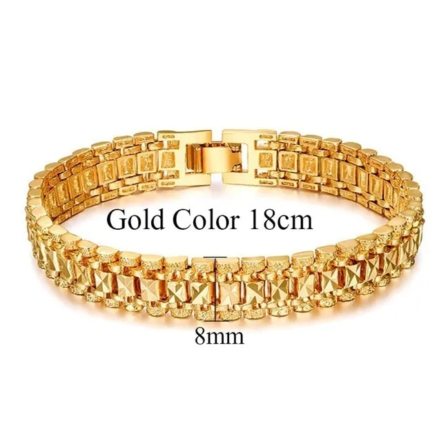 Chunky Women and Mens Bracelets Bracelets para bijoux 24K Gold Link Bransoletka dla kobiet biżuteria Pulseira Masculina5539373