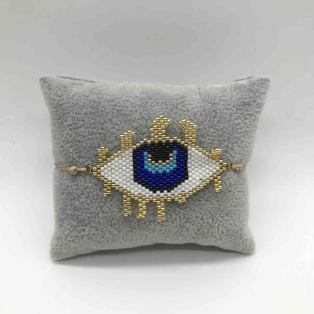 BLUESTAR 2021 Turkish Evil Eye Women MIYUKI Bracciale Gioielli di moda Pulseras fatti a mano Nappa di gioielli