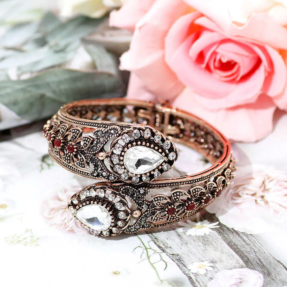 Sunspice-ms Retro Vintage Bangle Turkish Women Imitation Pearls Cuff Bracelet Antique Gold Color Ethnic Wedding Wrist Jewelry Q0719