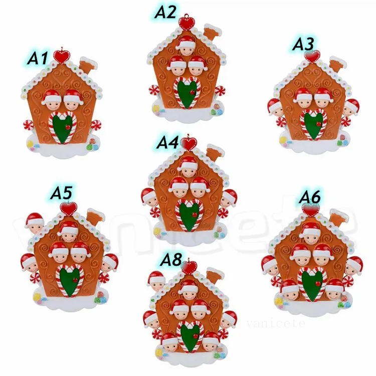 Reçine Hayatta Kaldığı Aile Süsleme Noel Dekorasyon Kolye Kişiselleştirilmiş Noel Süsler DIY Adı Blessings T2I52831