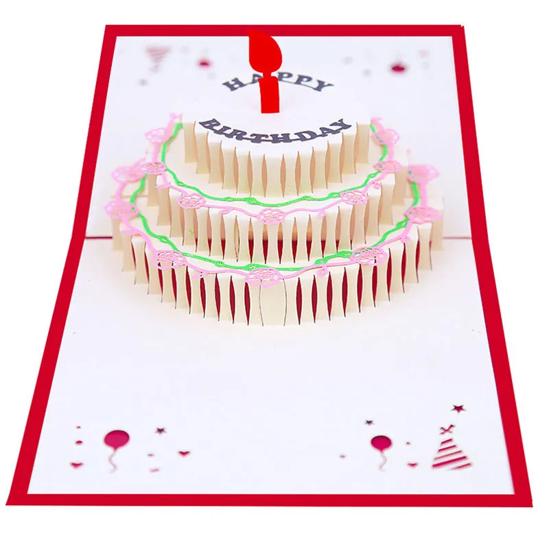 10 Stijlen Gemengde 3D Gelukkige Verjaardag Cake Pop Up Zegen Wenskaarten Handgemaakte Creatieve Feestelijke Feestartikelen2223