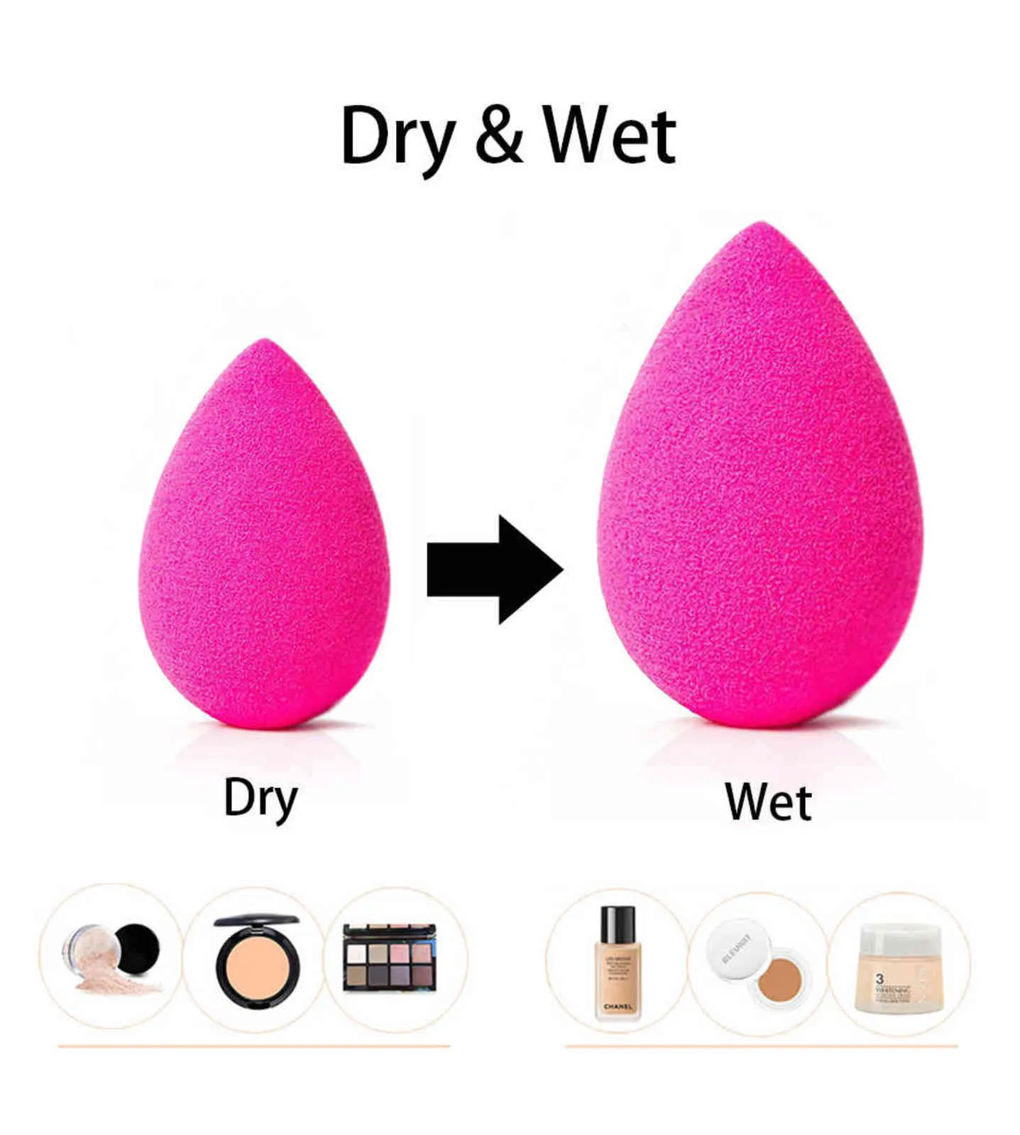 Fonds de gouttes d'eau Cosmetic Puff Makeup Sponge Cosmetics Powder Foundation Createrceler Cream Make Up Blender Foundation Foundation 5857198