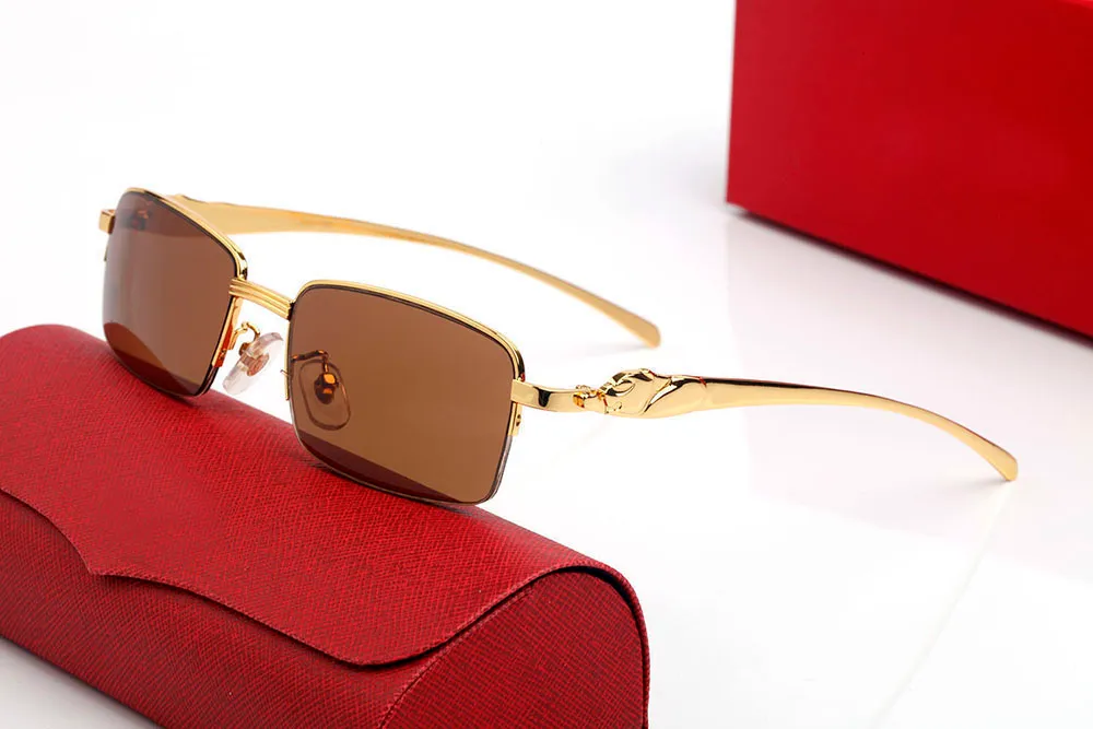 Projektantki okulary przeciwsłoneczne Leopard Głowa kwadratowe soczewki Gradient męskie i damskie szklanki mody złota srebrna metalowa rama Bezpoślizg prostgu 253k