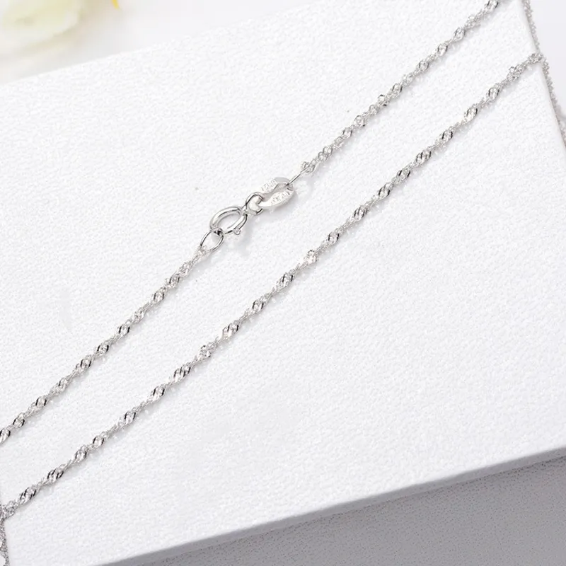 Mehrere klassische Stile Real 925 Sterling Silber Halsketten schlanke dünne Schlangenketten Halskette Frauen Körperboxkette für Frau