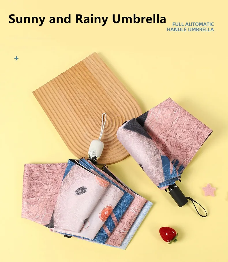 Дождевое снаряжение трех складные зонтики мальчики Женщины складные зонтики детей подарки УФ защита от солнца зонтик