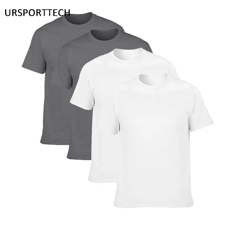 Acquista Two Get Two T-shirt da uomo in cotone Classica 2020 Manica corta O-Collo maglietta Tinta unita Estate Allentata T-shirt di base uomo Y0322