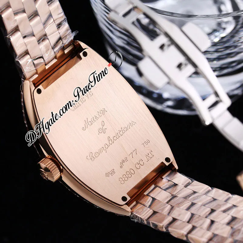 TWF V2 Cintree Curvex Автоматические мужские часы с турбийоном, циферблат с бриллиантами багетной огранки, браслет из нержавеющей стали Super Edition Cris338n