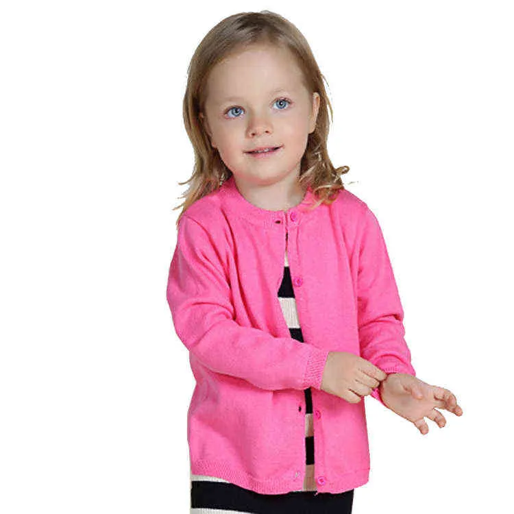 Bébé Enfants Vêtements Garçons Filles Couleur Bonbon Tricoté Cardigan Pull Enfants Printemps Automne Coton Vêtements Extérieurs 211201