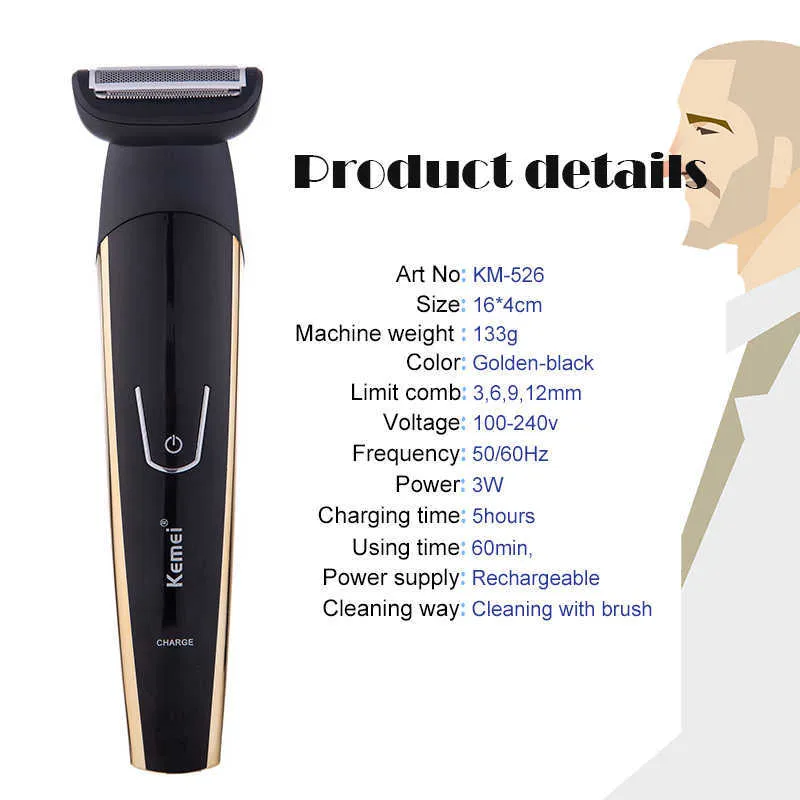 100-240 V Kemei 5 en 1 rasoir électrique tondeuse à cheveux titane tondeuse barbe rasoir hommes outils de coiffure Machine à raser pour barbier P0817