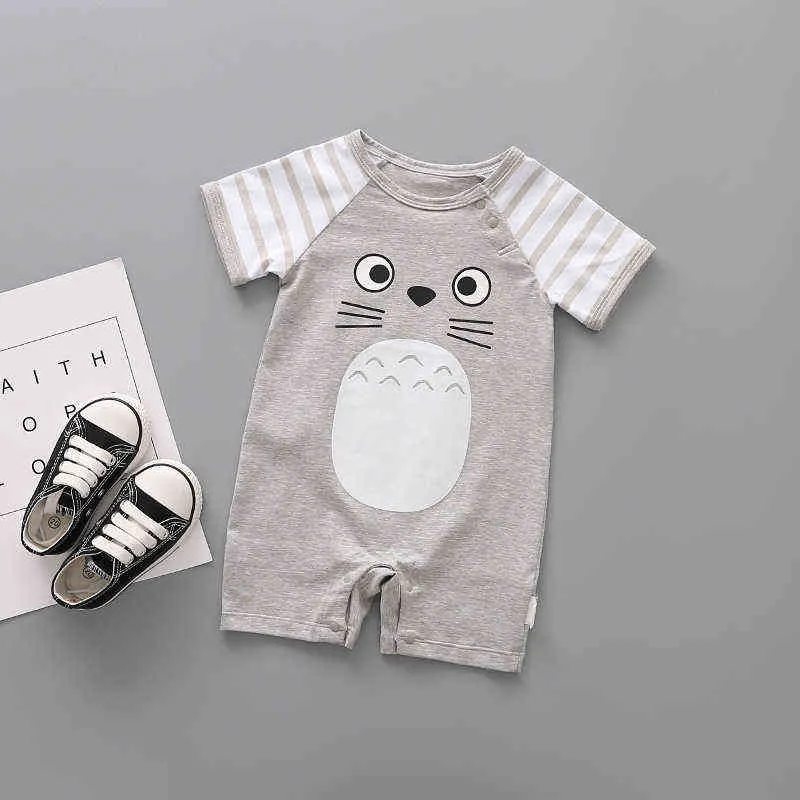 Estate neonato manica corta pagliaccetto ragazzi ragazze simpatico cartone animato Totoro stampa pagliaccetto del bambino cotone vestiti del bambino tuta pigiama G1221