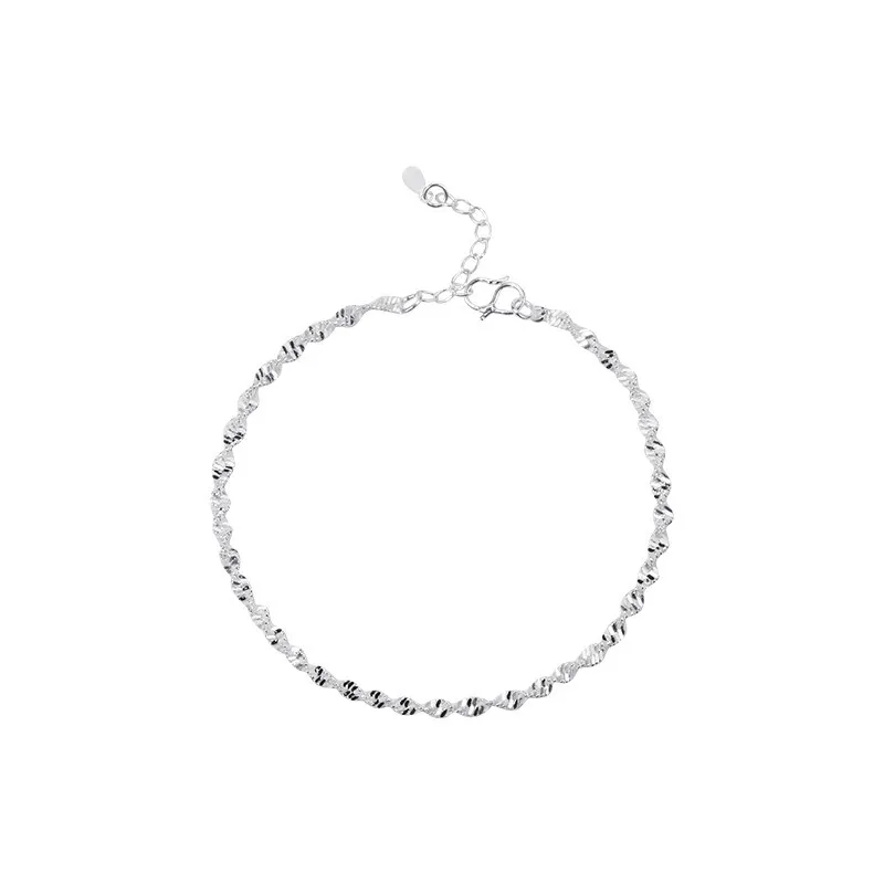 925 Bracelets de chaîne ED de mode Elegant Ed Silver Elegant Bijoux pour les cadeaux de la cheville à vague de femme 210507300L