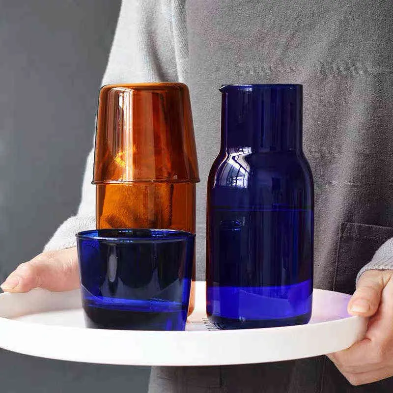 Lazzy House Hohe Borosilikatglas Eine Person Teekanne Farbe Kleine Kapazität Wasser Kreative Milch Tasse Einfach Kalt 211122
