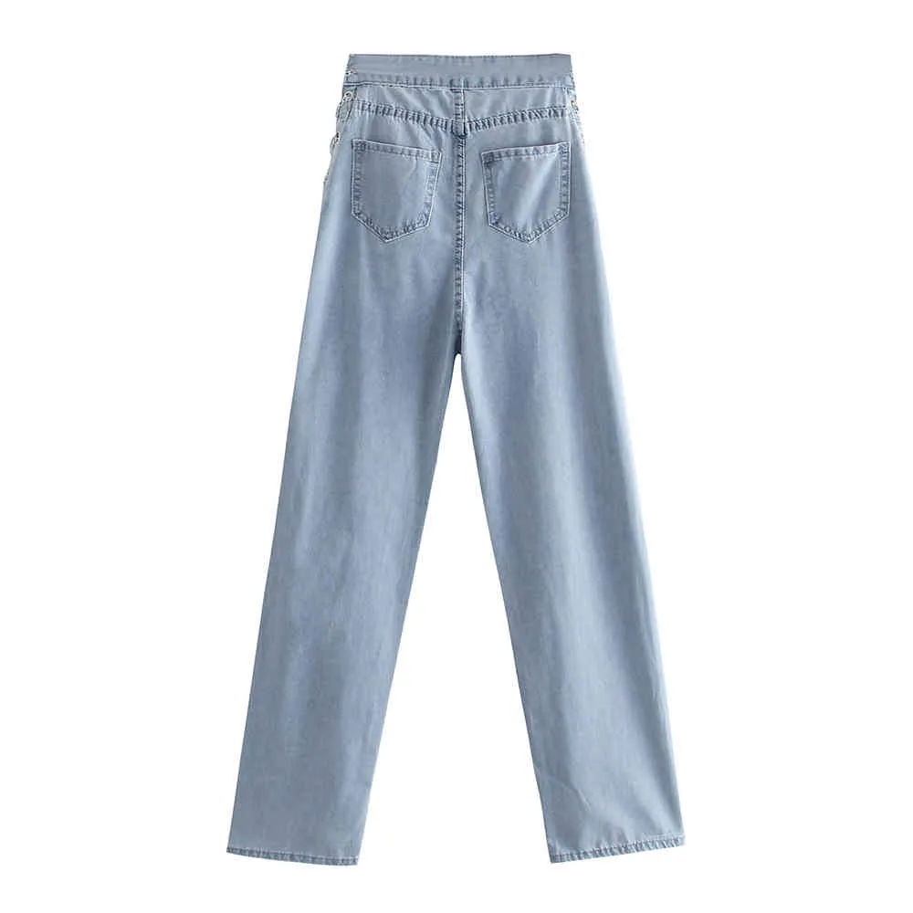 女性春の夏の緩いズボンストレートパンツ女性スタイルのファッション薄いジーンズソフトコンフォート210520