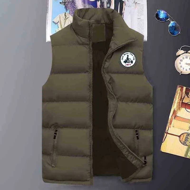 2021 Autumn and Winter Fashion Sportswear Coat Men's Warm Windproof Down Vest Sleeveless Jacket Jott Printing