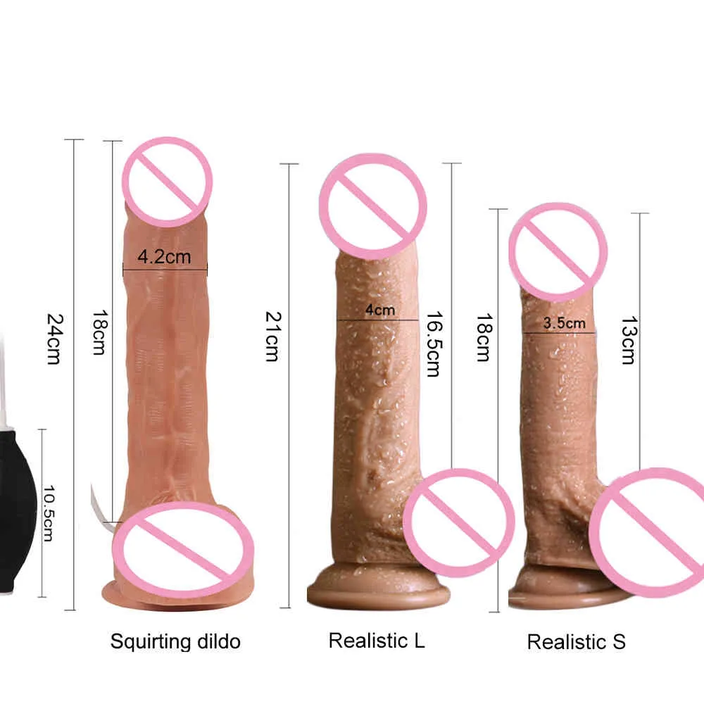 squirting suction cup dildo penis big realistic strap on thick cock phallus faloimetor dildos sex toys goods for adults women Y0405508716