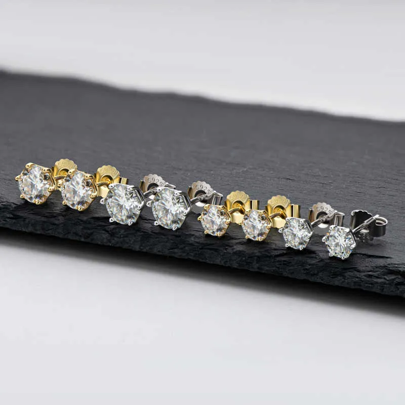 Iogou brincos de diamante realcolor para mulheres 0,5/1/2 quilates 100% prata esterlina 925 joias brilhantes 2106248190072