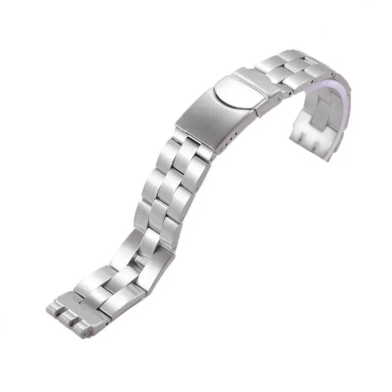 Accessoires de montre pour Swatch Ycs Yas Ygs Bracelet Irony Argent Bracelet en acier inoxydable massif Bracelet en métal pour hommes / femmes Stock H0915