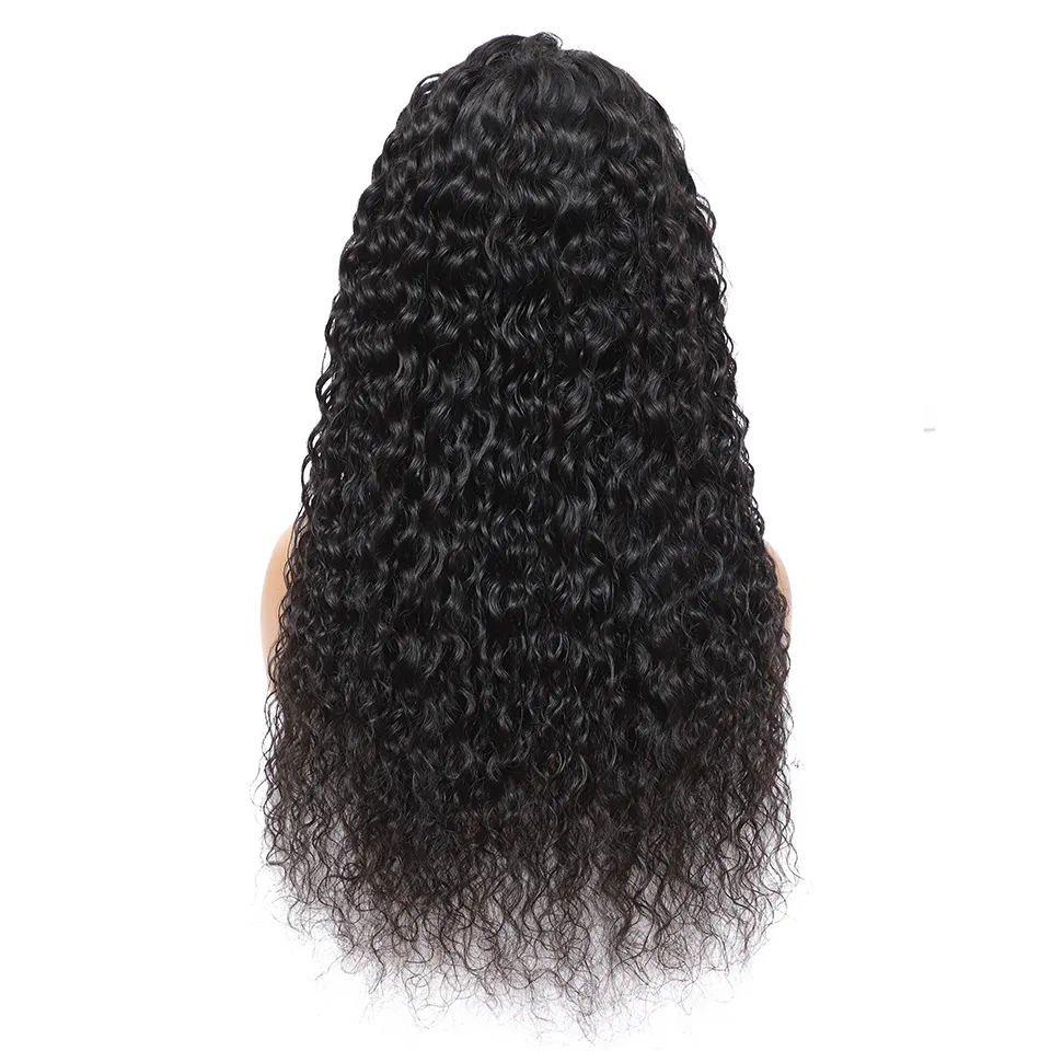 Full Human Hair Wig T Part Lace Front Wigs Silky Straight150% 180% 250% Densité 1B # Perruques De Cheveux Humains RQY4348