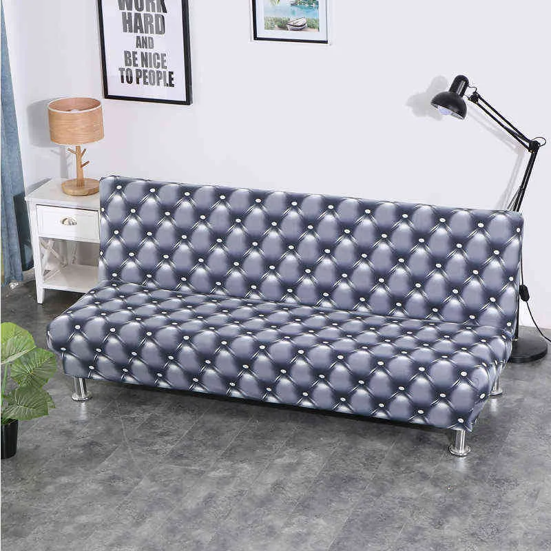 All-inclusive Folding Sofa Bed Cover Tight Wrap Towel Rekbare Kaft Couch Without Armrest housse de canap cubre sofa 211116