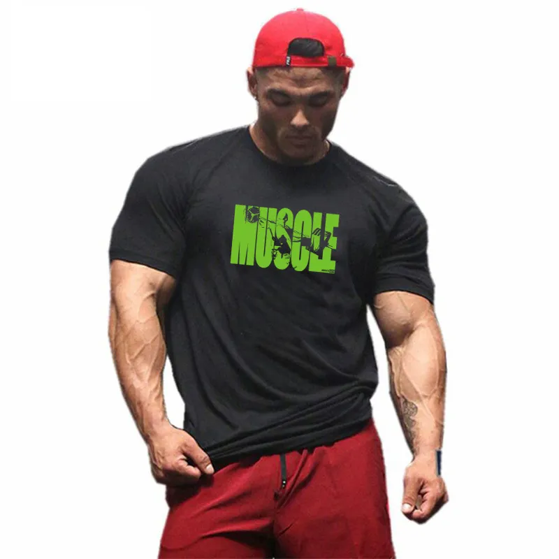 Spier jongens zomer nieuwe heren sportscholen t-shirt fitness bodybuilding mode mannelijke korte katoenen kleding merk Tee Tops 210421