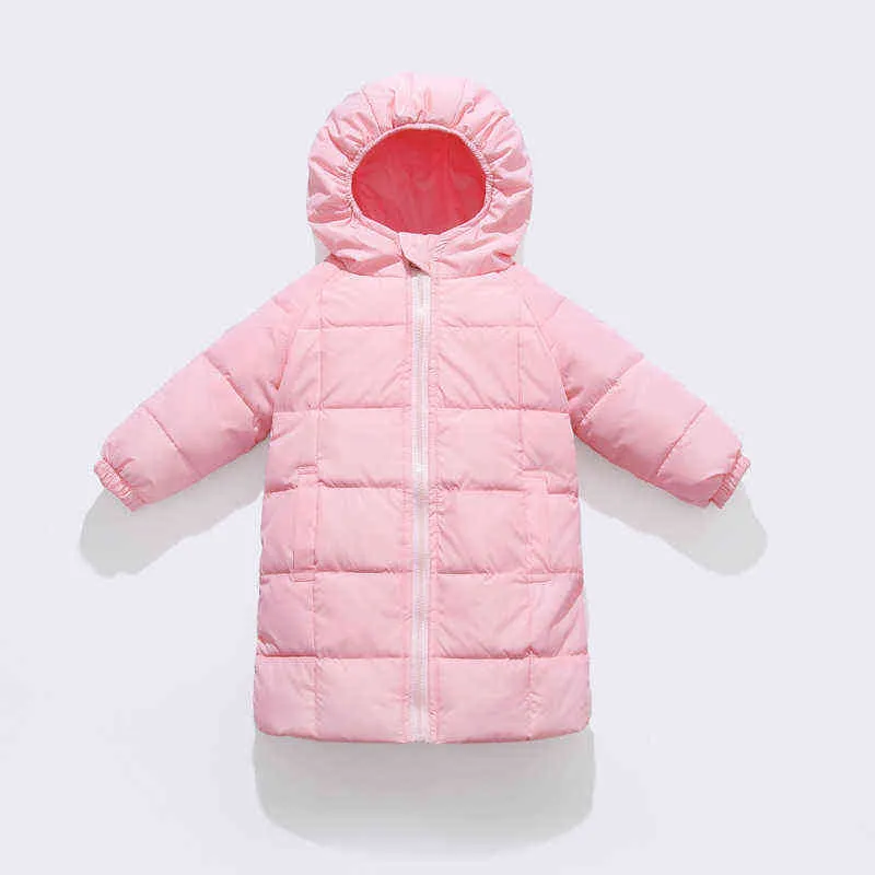 Baby Girl Boy Duck Down Jacket Long Baby Toddler Hooded Down Jacket Child Warm Snowsuit Outfit Baby Clothes 1-10Y J220718