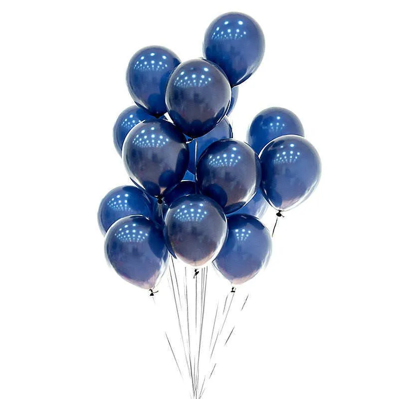 100 stks marine donkerblauwe metalen ballonnen middernacht 10 inch dikke latex helium bruiloft verjaardagsfeestje decoratie 210610