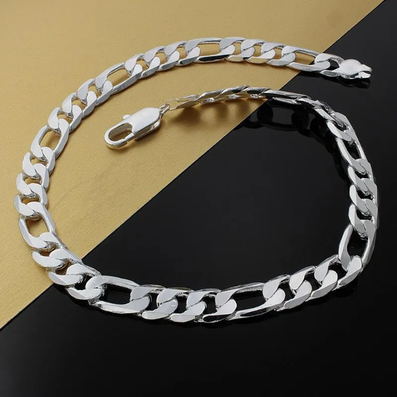 Kedjor Högkvalitativ klassisk 12mm Chain 925 Sterling Silver Big Necklace For Men Woman 18-30 Inch Charms Fashion Party Designer Jew301T