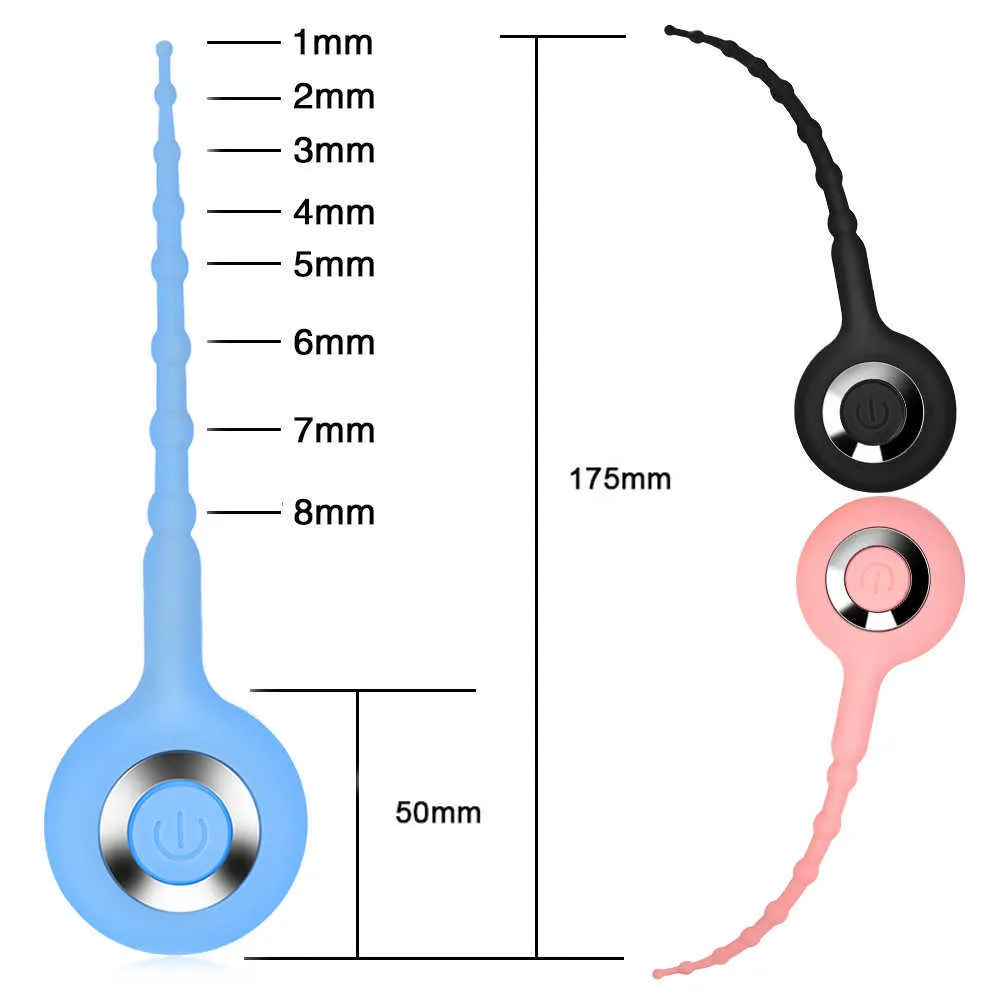 Пенис Уретральная пробка Вибратор для мужчин Расширители уретры Звуковой массажер простаты Анальная пробка Мужской мастурбатор 8 скоростей Эротические игрушки S0825751484