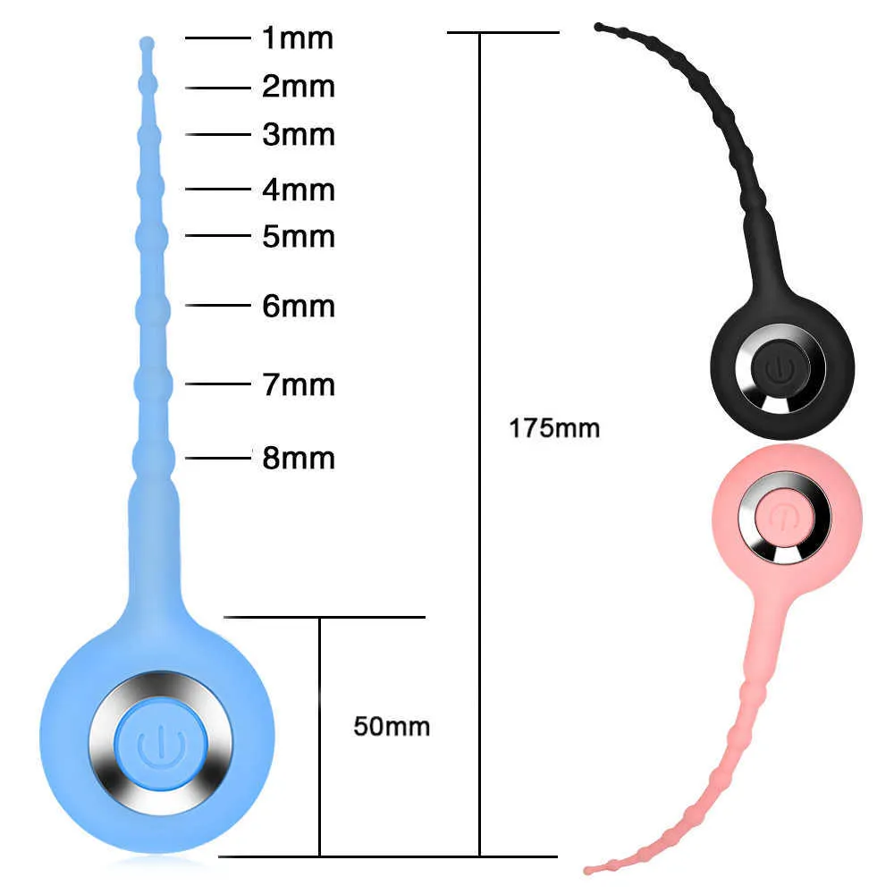 Penis Urethral Plug Vibrator for Men Uretra Dilators Sound Prostate Massager Butt Plug Masturbatore maschio 8 Velocità Toys erotici S0822692965