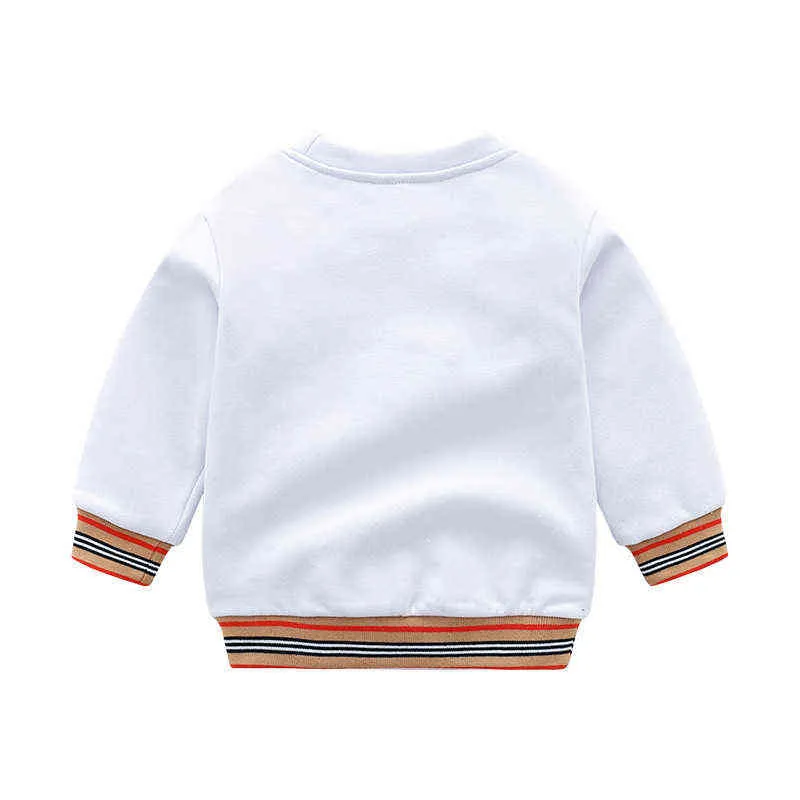 2-7Y Niño Niños Niñas Sudaderas Otoño Primavera Raya Suéter Bebé Traje de manga larga Traje de chándal Camisas Ropa 220115