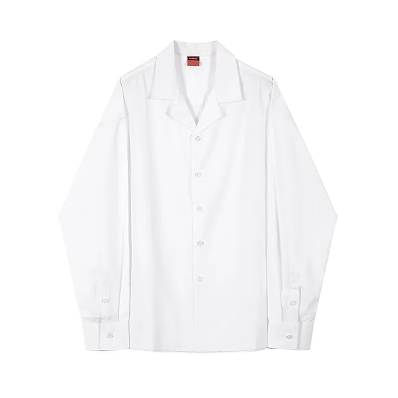 IEFB / Мужская одежда Корейская рубашка с длинными рукавами для мужчин Свободная белая белая рубашка модный красивый весна All-Match Tops 9y4084 210524