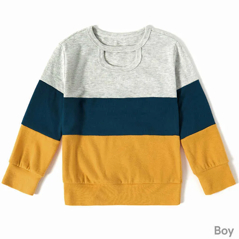 Bear Leader Spring Fashion Family Matching Outfits Mommy And Me Striped Sweatshirt Mother Girls Boys Casual Clothes 210708