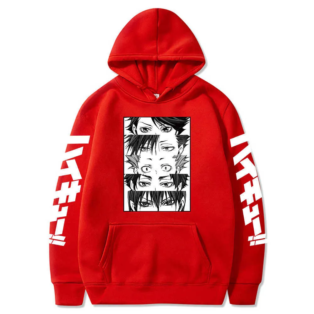 2021 Anime Haikyuu Augen Männer Hoodie Männer/Frauen Harajuku Sweatshirt Hohe Schule Pullover Mit Kapuze Jacke Sportswear Hoodies Kleidung Y0803