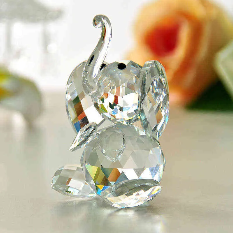 HD 18 Styl Crystal Animal Figurki Kolekcja Cut Ret Glass Ornament Statua Kolekcjonerski Prezent Home Decor Ślub Znacza 211101