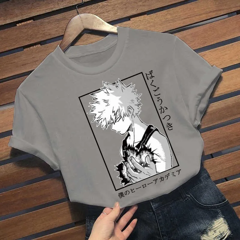 2020 Anime Gömlek Benim Kahraman Academia Cosplay T Shirt Bakugou Katsuki T-shirt X0621