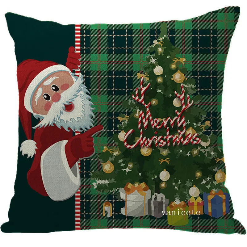 176 Designs Weihnachtskissenbezug Weihnachtsmann Weihnachtsbaum Schneemann Kissenbezug Bunter Kissenbezug Home Sofa Auto Dekor T2I52960