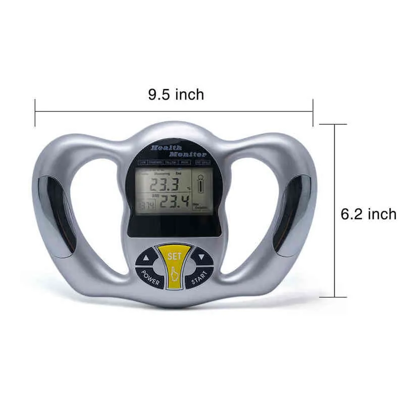 Digital LCD BMI Body Gordura Escala Handheld Peso Corporal Muscle Muscle Muscle Muscão Detecção Ferramenta H1229