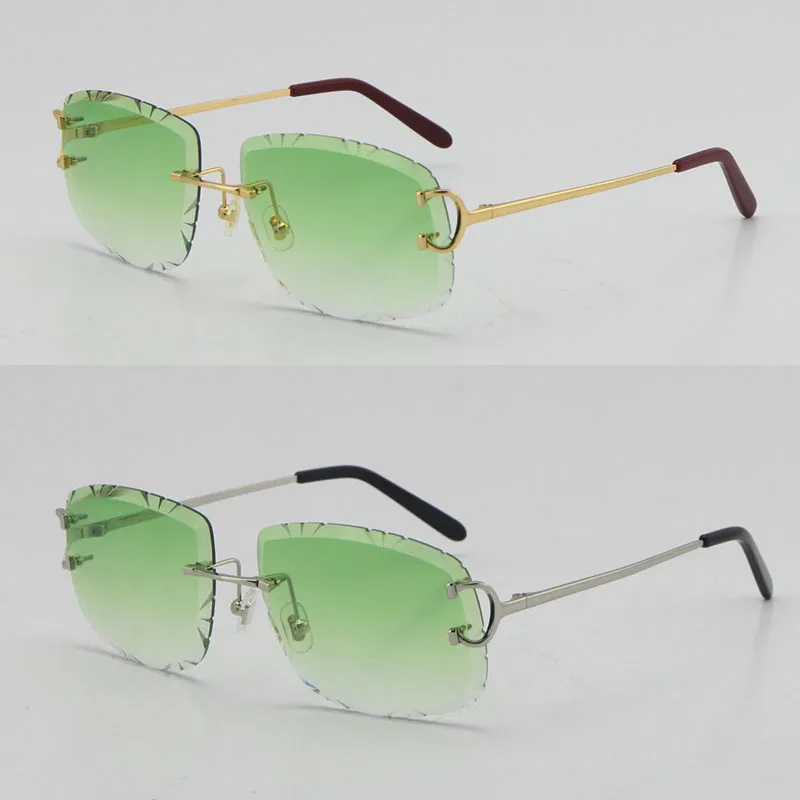Солнцезащитные очки Пикадилли неправильной формы без оправы с ромбовидными линзами, женские или мужские, унисекс, без оправы, резные уличные очки для вождения, модные Eye226c