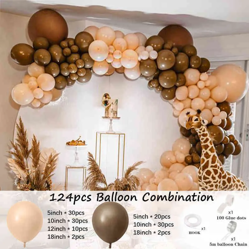 Dżungla Safari Birthday Party Balloon Garland Arch Kit Zwierząt Balony Dla Dzieci Boys Birthday Party Baby Shower Dekoracje 211216